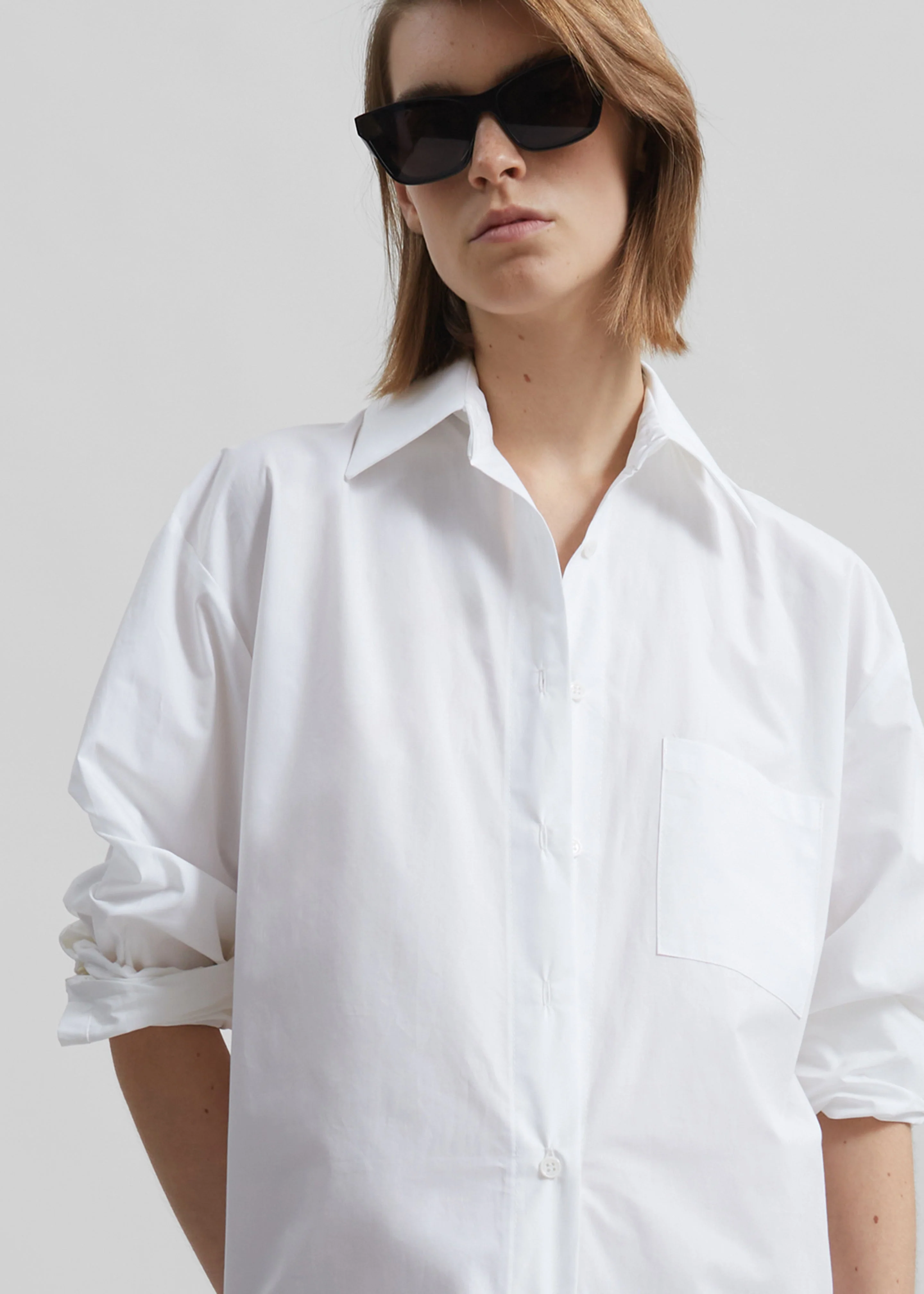 Oversized White Shirt Dress